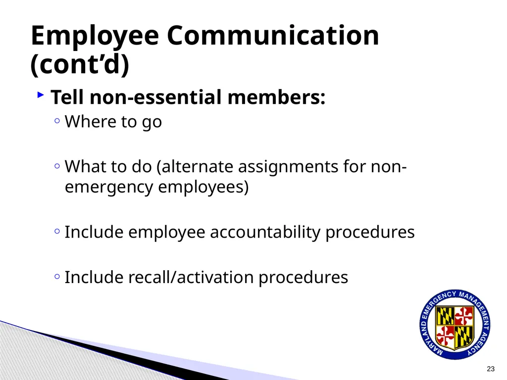 CPP COOP Communication and Notification Processes - slide 23 of 31