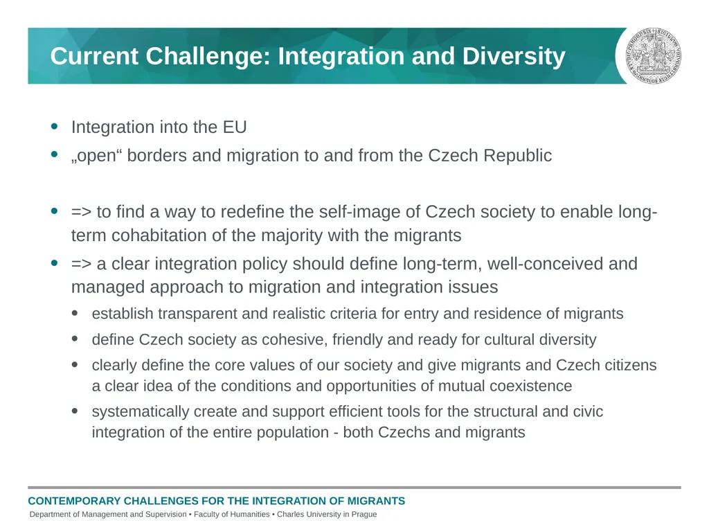 Current Challenges in the Integration of Migrants - slide 4 of 15
