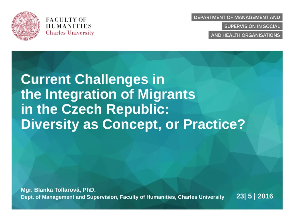 Current Challenges in the Integration of Migrants - slide 1 of 15