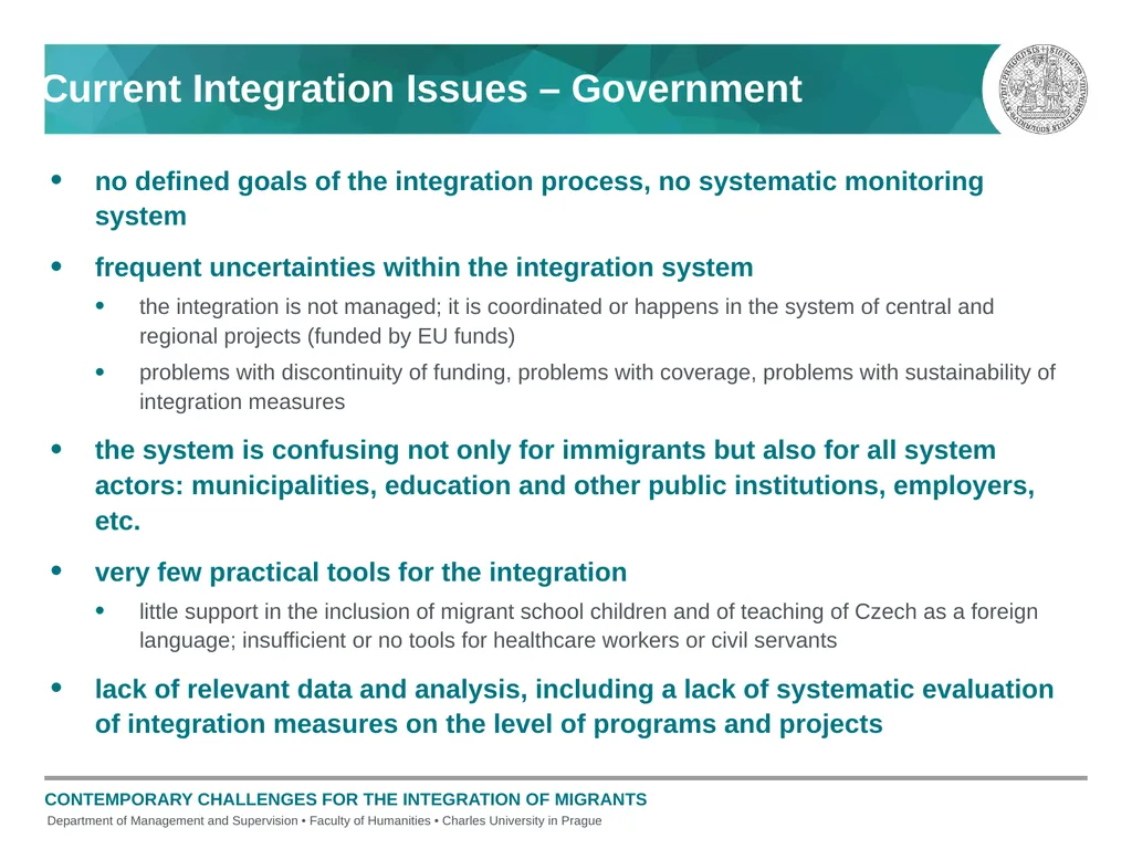 Current Challenges in the Integration of Migrants - slide 11 of 15