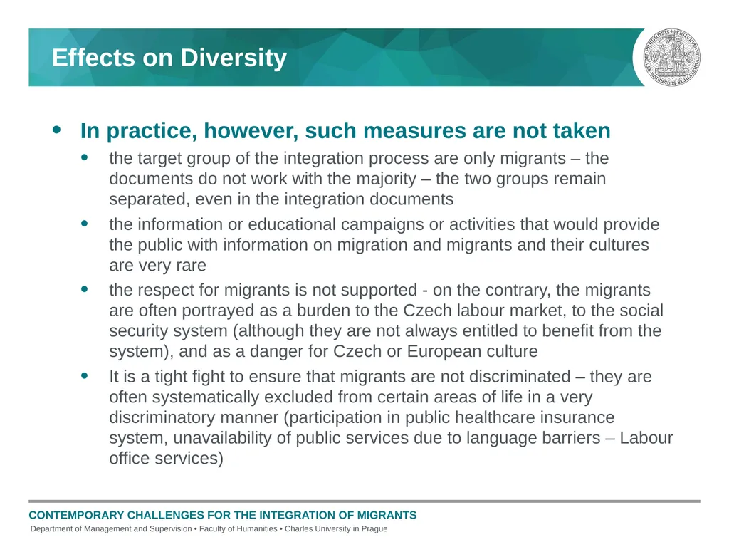 Current Challenges in the Integration of Migrants - slide 13 of 15