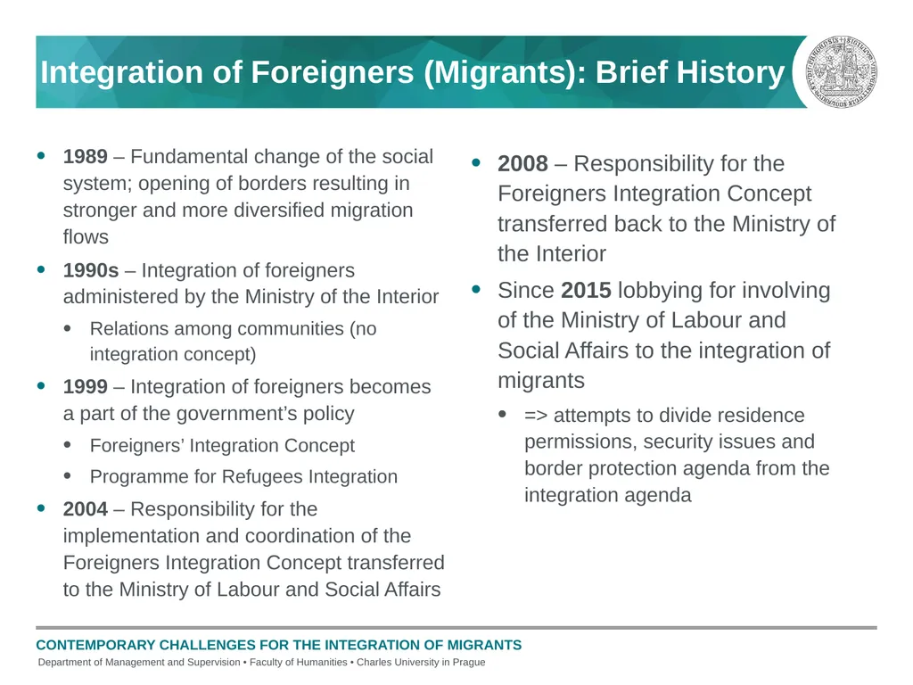 Current Challenges in the Integration of Migrants - slide 5 of 15