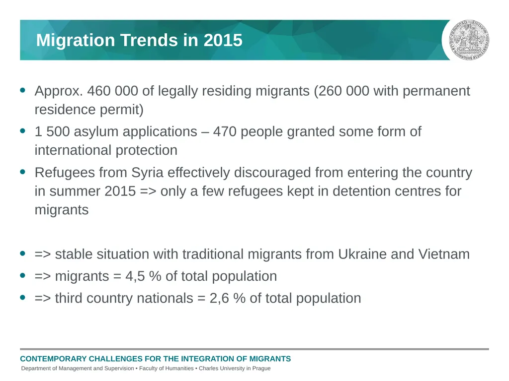 Current Challenges in the Integration of Migrants - slide 7 of 15