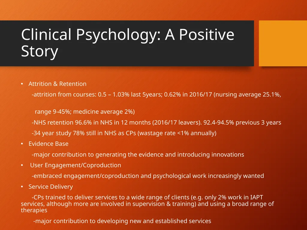 Clinical Psychology: Future Training, Funding, - slide 12 of 26