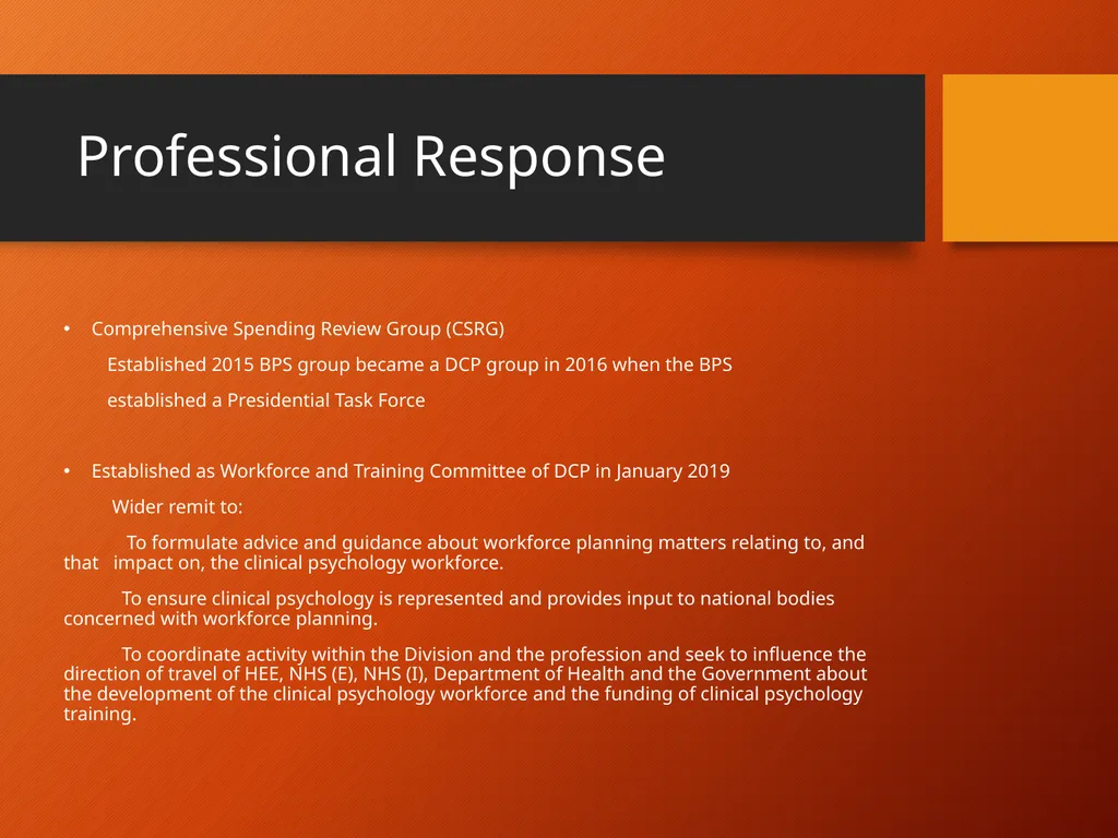 Clinical Psychology: Future Training, Funding, - slide 9 of 26