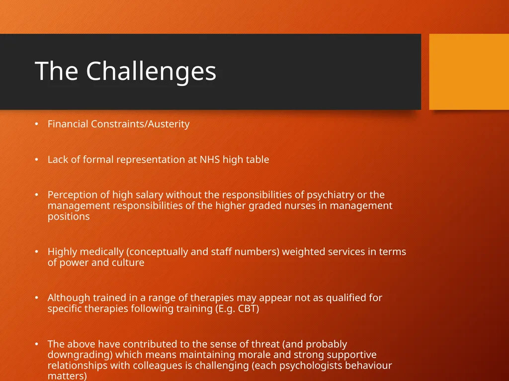 Clinical Psychology: Future Training, Funding, - slide 13 of 26