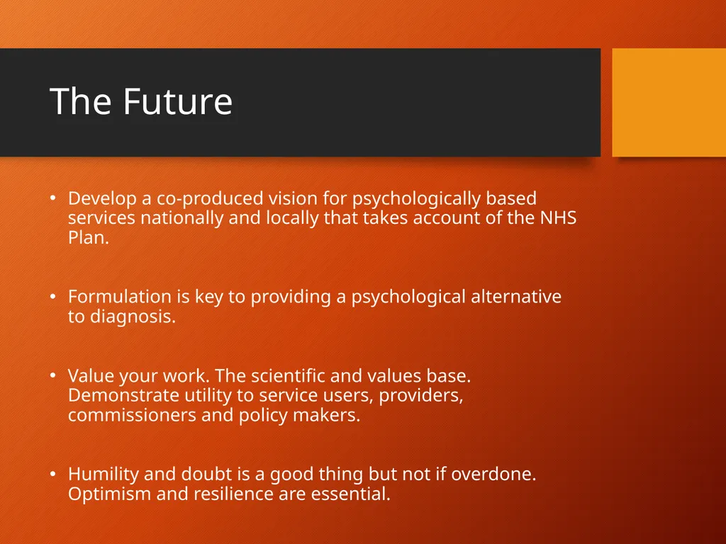 Clinical Psychology: Future Training, Funding, - slide 24 of 26