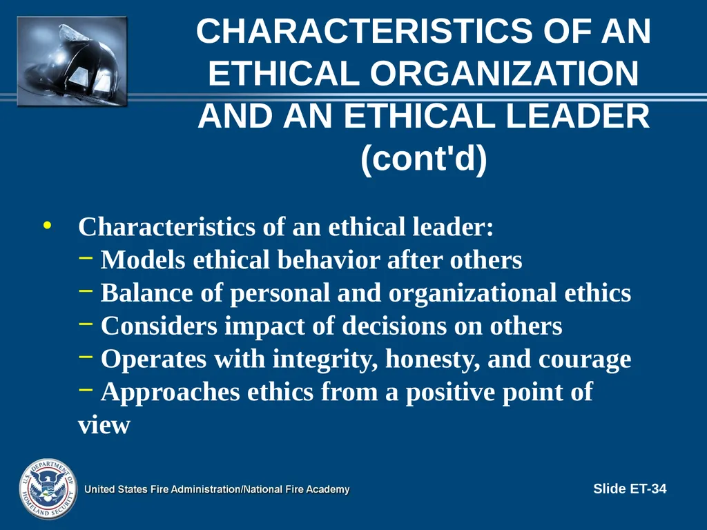 LEADERSHIP II FOR FIRE AND EMS: STRATEGIES FOR - slide 34 of 37