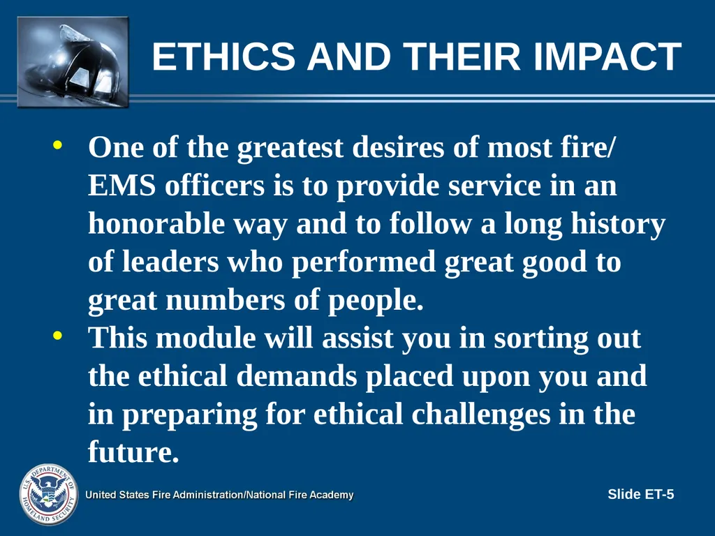 LEADERSHIP II FOR FIRE AND EMS: STRATEGIES FOR - slide 5 of 37