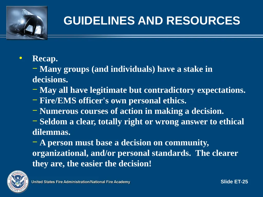 LEADERSHIP II FOR FIRE AND EMS: STRATEGIES FOR - slide 25 of 37