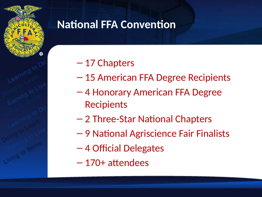 FFA Update 2012 Fall Ag Education Professional - slide 4 of 17