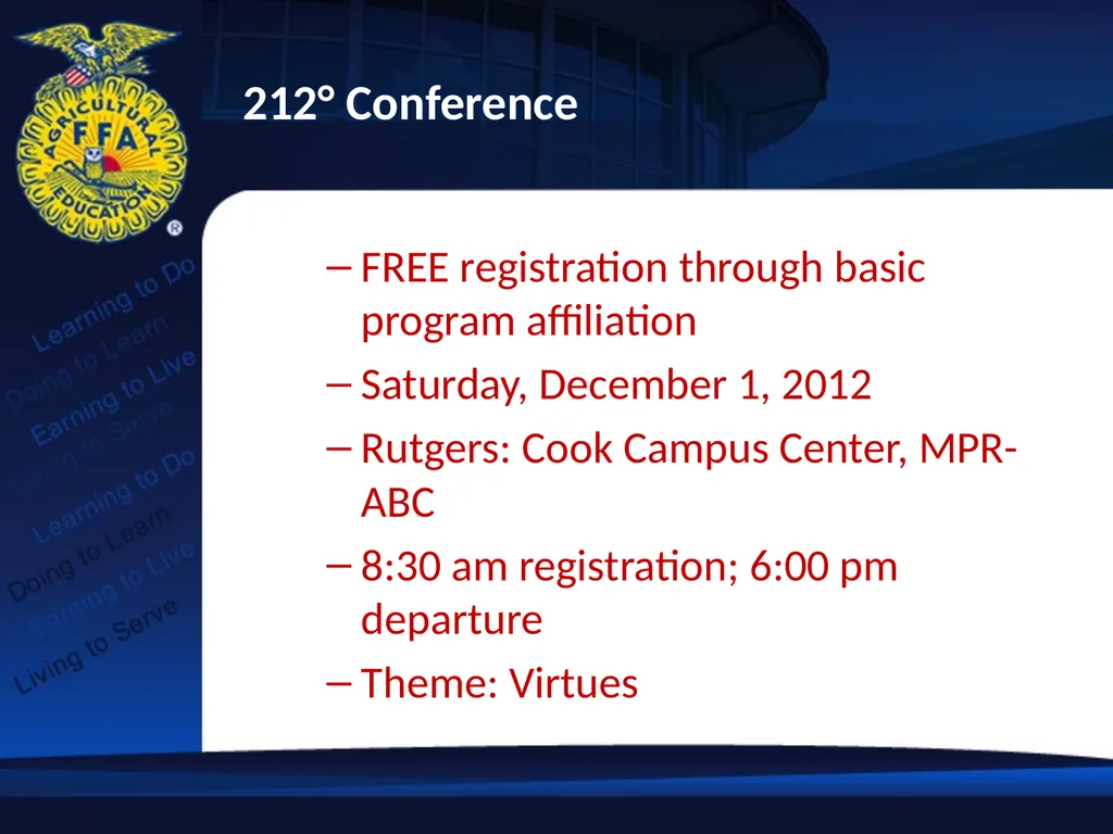 FFA Update 2012 Fall Ag Education Professional - slide 12 of 17