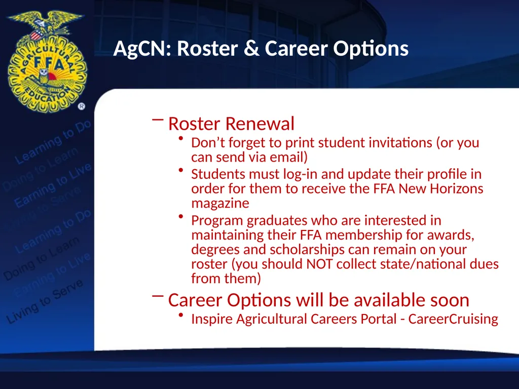 FFA Update 2012 Fall Ag Education Professional - slide 14 of 17