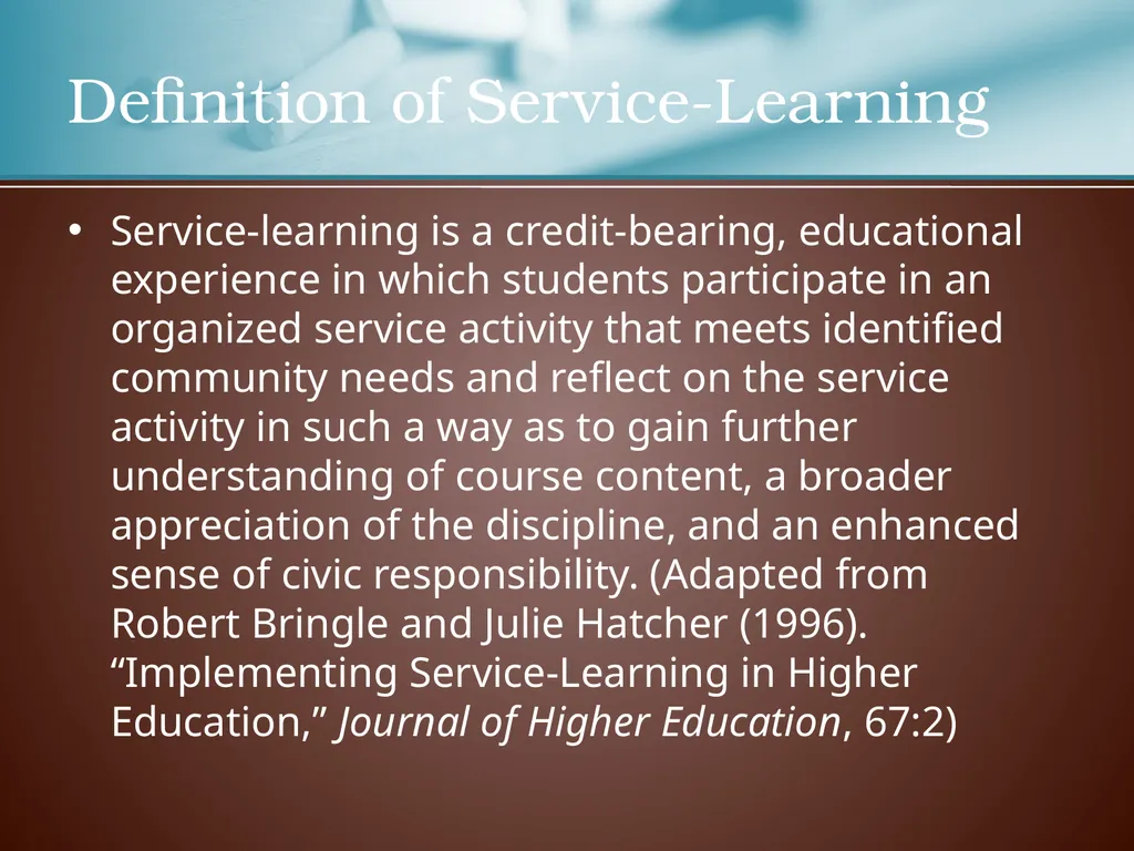 SERVICE-LEARNING AT LSU Center for Community - slide 3 of 10