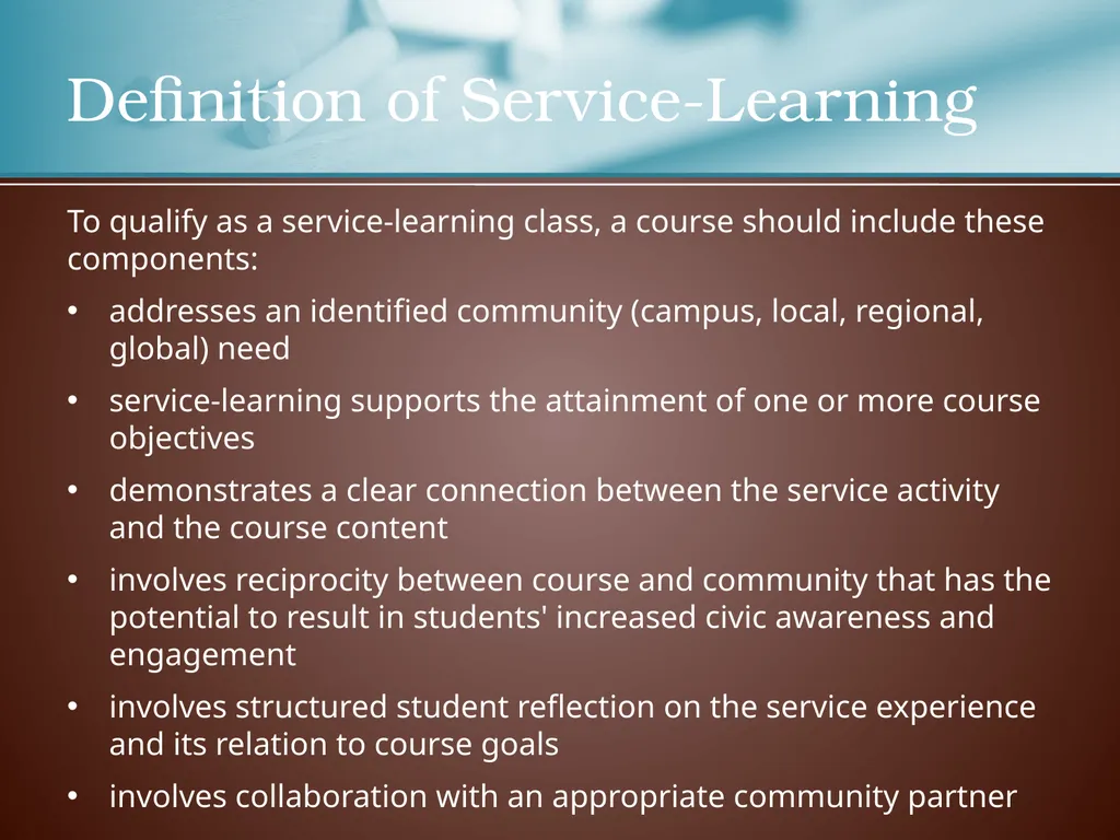 SERVICE-LEARNING AT LSU Center for Community - slide 4 of 10