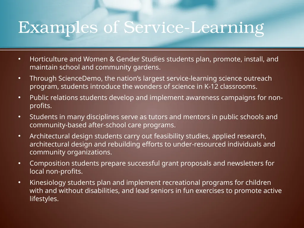 SERVICE-LEARNING AT LSU Center for Community - slide 6 of 10