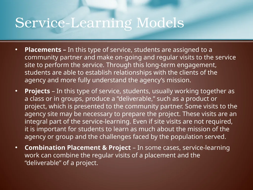 SERVICE-LEARNING AT LSU Center for Community - slide 5 of 10