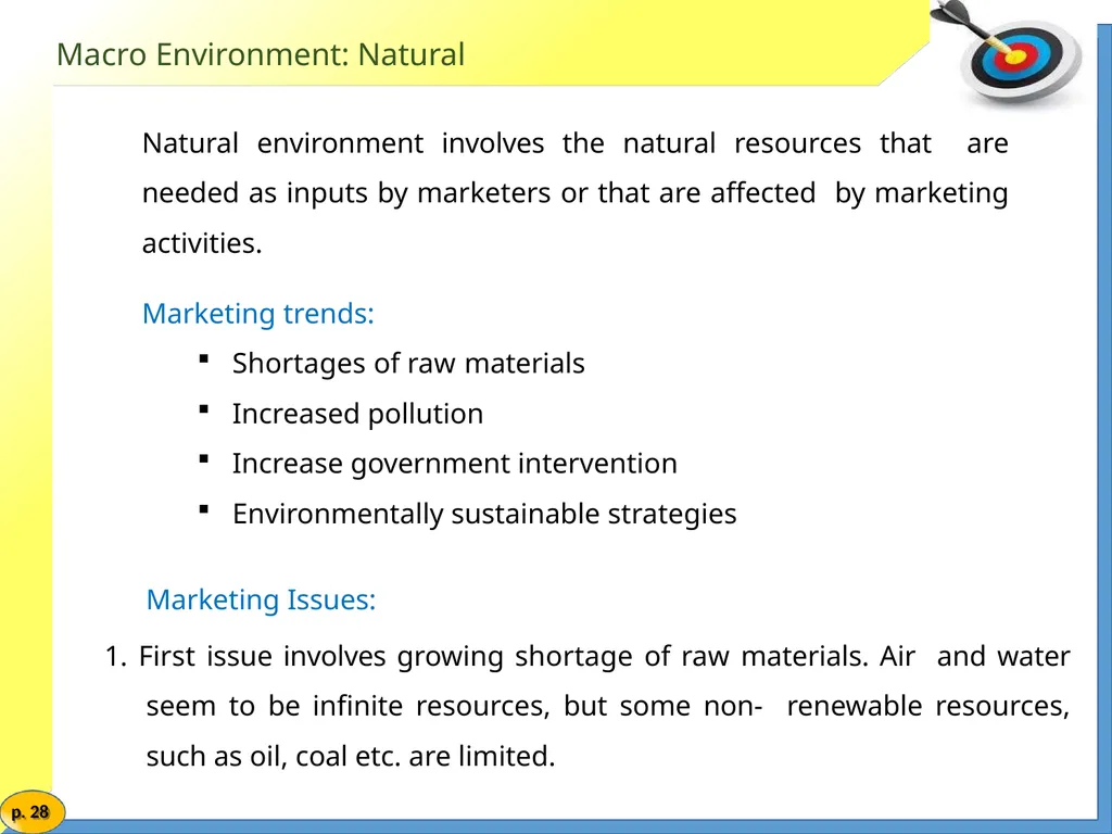 Marketing Management MARKETING ENVIRONMENT Market - slide 28 of 48