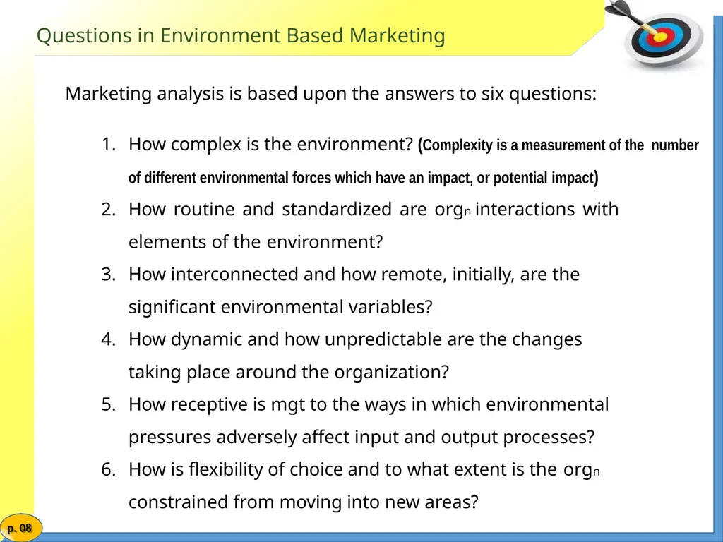 Marketing Management MARKETING ENVIRONMENT Market - slide 7 of 48