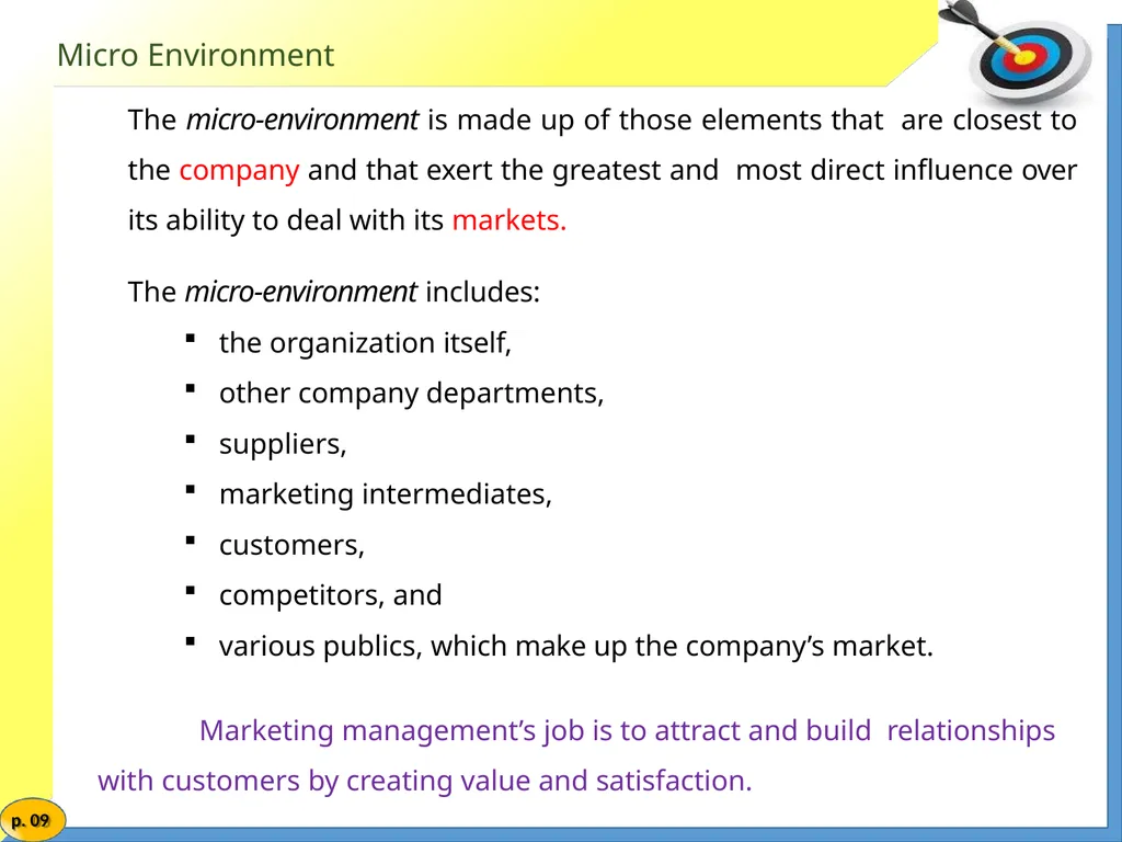 Marketing Management MARKETING ENVIRONMENT Market - slide 8 of 48
