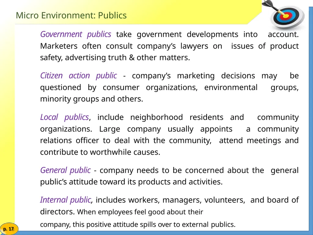 Marketing Management MARKETING ENVIRONMENT Market - slide 17 of 48