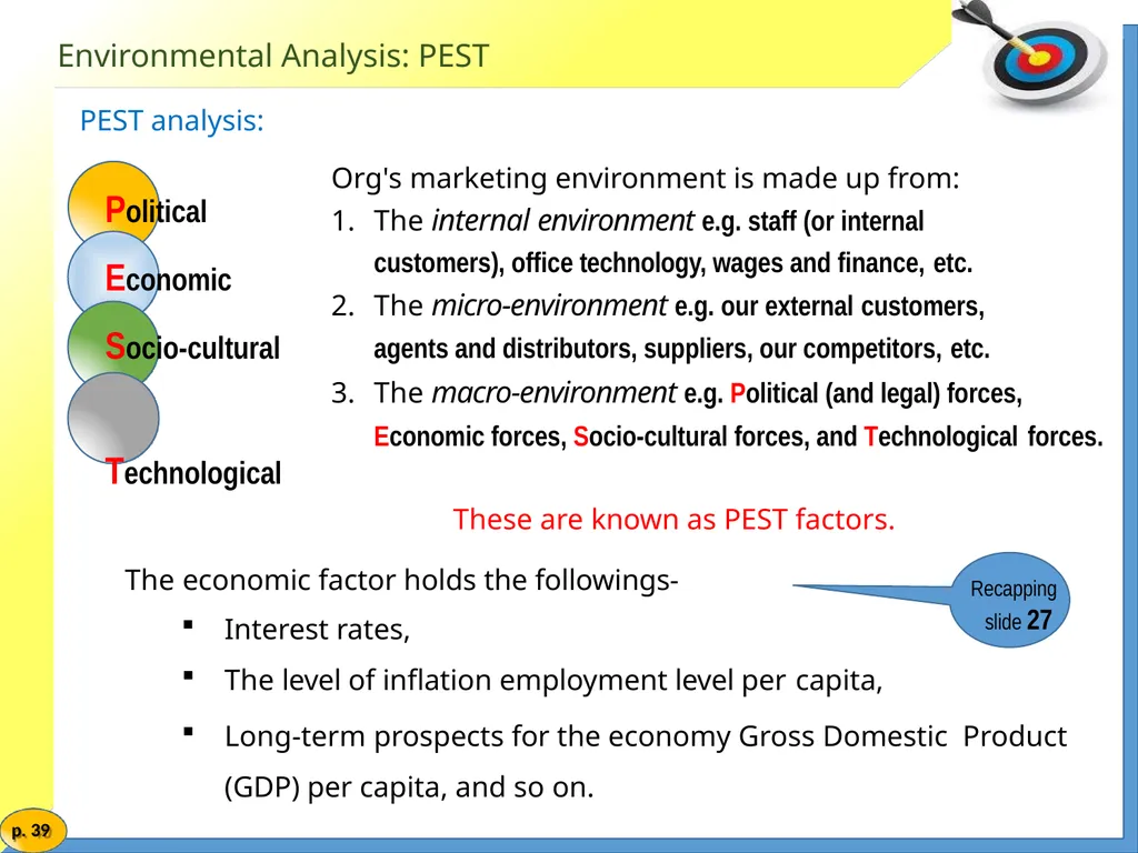 Marketing Management MARKETING ENVIRONMENT Market - slide 39 of 48