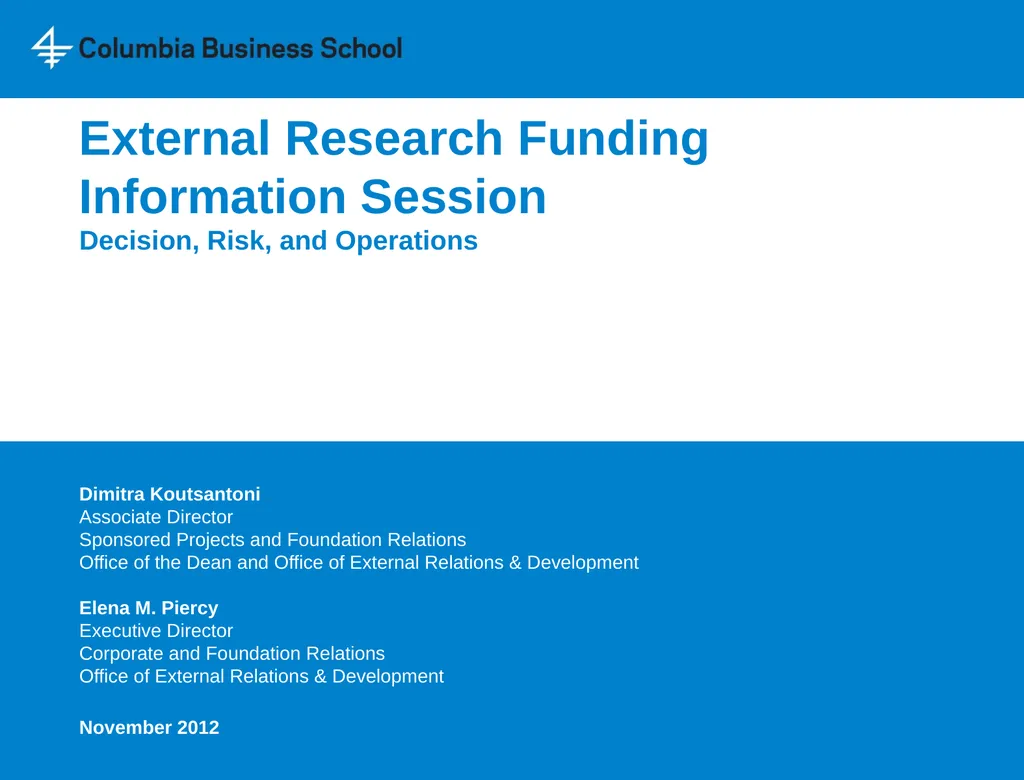 External Research Funding Information Session - slide 1 of 23