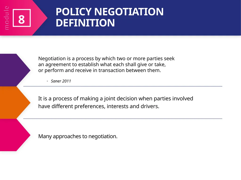 MODULE 8 Negotiating for Health Policy - slide 4 of 21