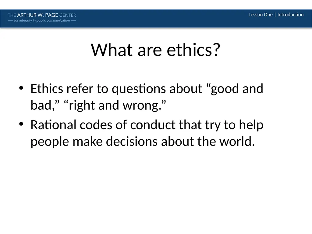 Ethical Decision Making Module Four | Lesson One - slide 2 of 37