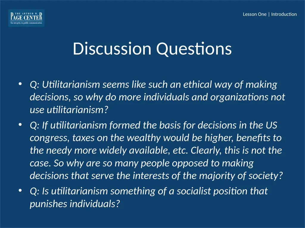Ethical Decision Making Module Four | Lesson One - slide 35 of 37