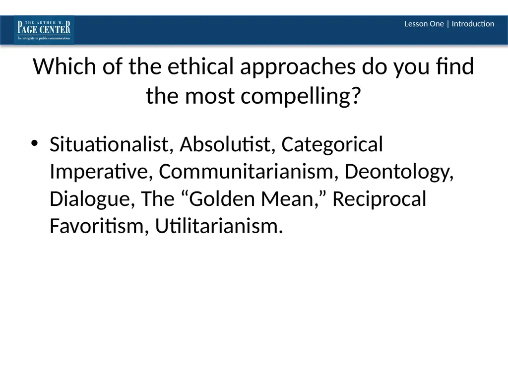 Ethical Decision Making Module Four | Lesson One - slide 36 of 37