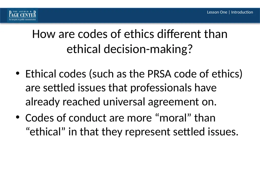 Ethical Decision Making Module Four | Lesson One - slide 6 of 37
