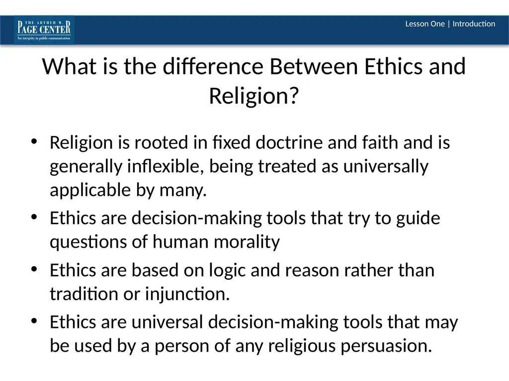 Ethical Decision Making Module Four | Lesson One - slide 8 of 37