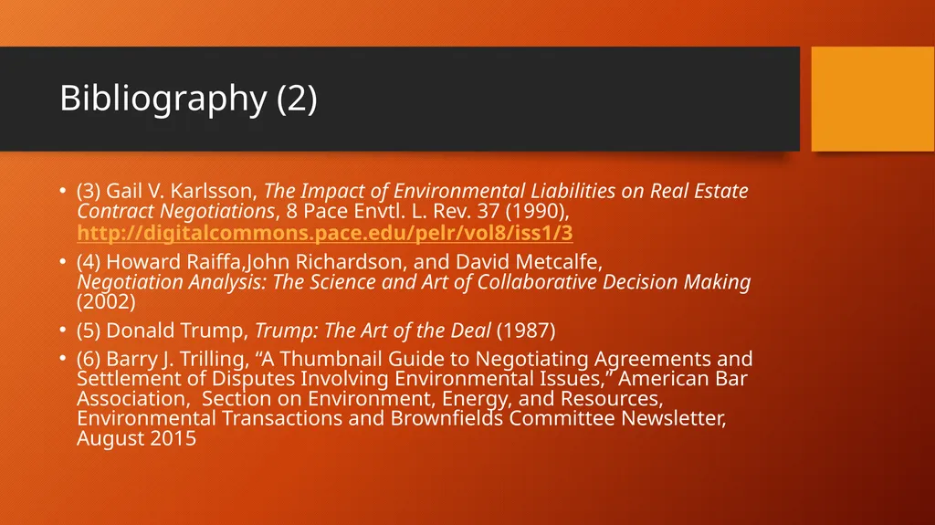 Fundamentals of Negotiating Environmental Issues - slide 34 of 35