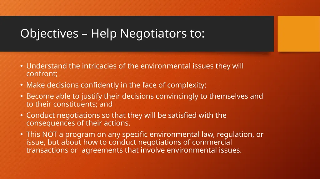 Fundamentals of Negotiating Environmental Issues - slide 3 of 35