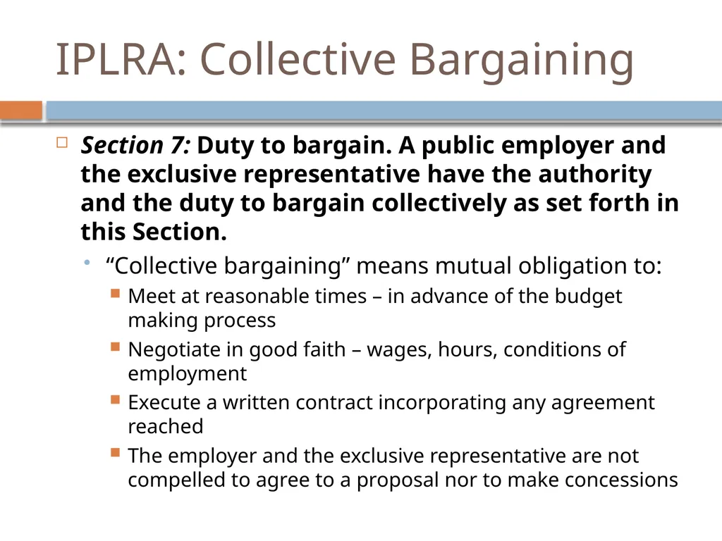 Collective Bargaining: A PRIMER FOR NEGOTIATIONS - slide 23 of 74