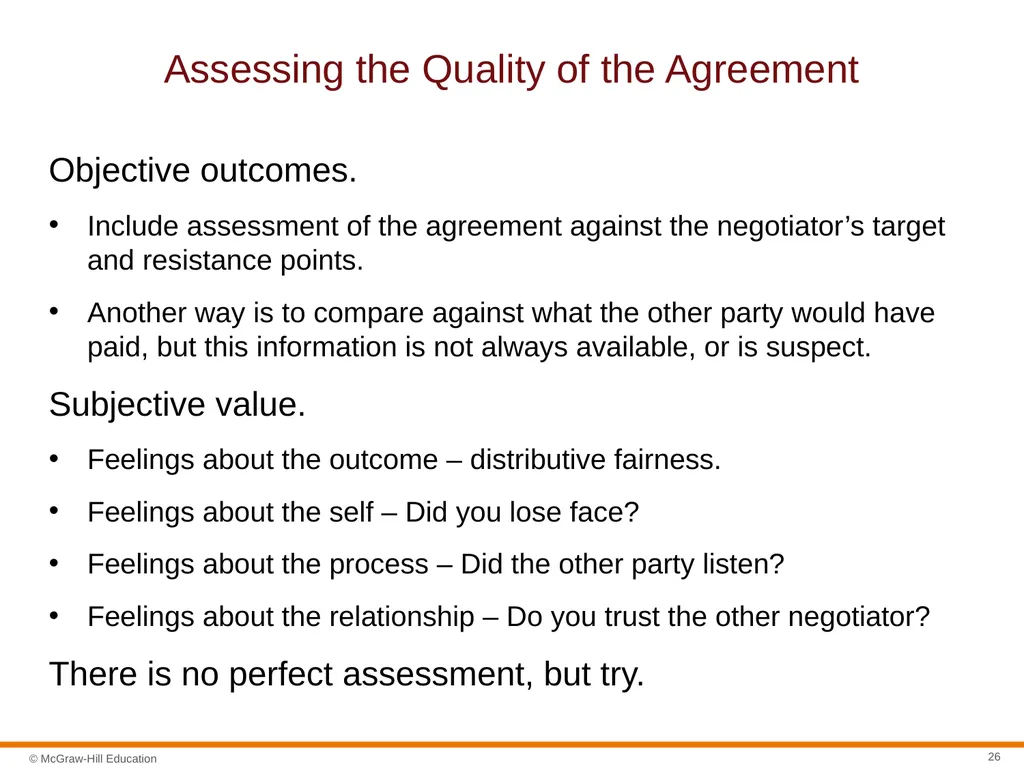 Negotiation Section 01: Negotiation Fundamentals - slide 26 of 31