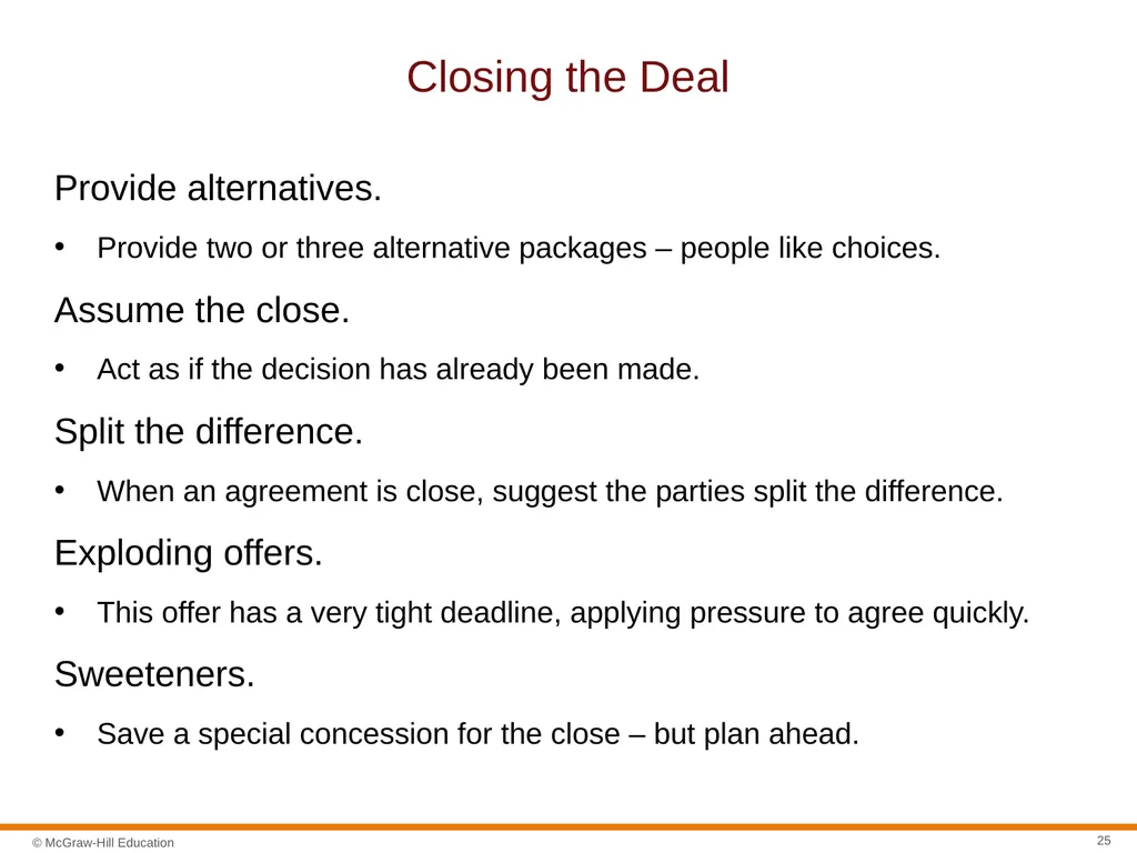 Negotiation Section 01: Negotiation Fundamentals - slide 25 of 31