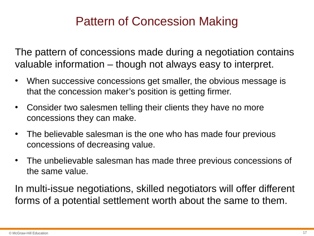 Negotiation Section 01: Negotiation Fundamentals - slide 17 of 31