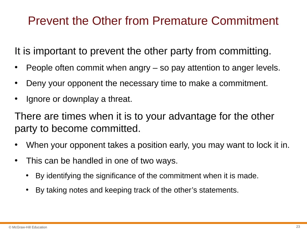 Negotiation Section 01: Negotiation Fundamentals - slide 23 of 31