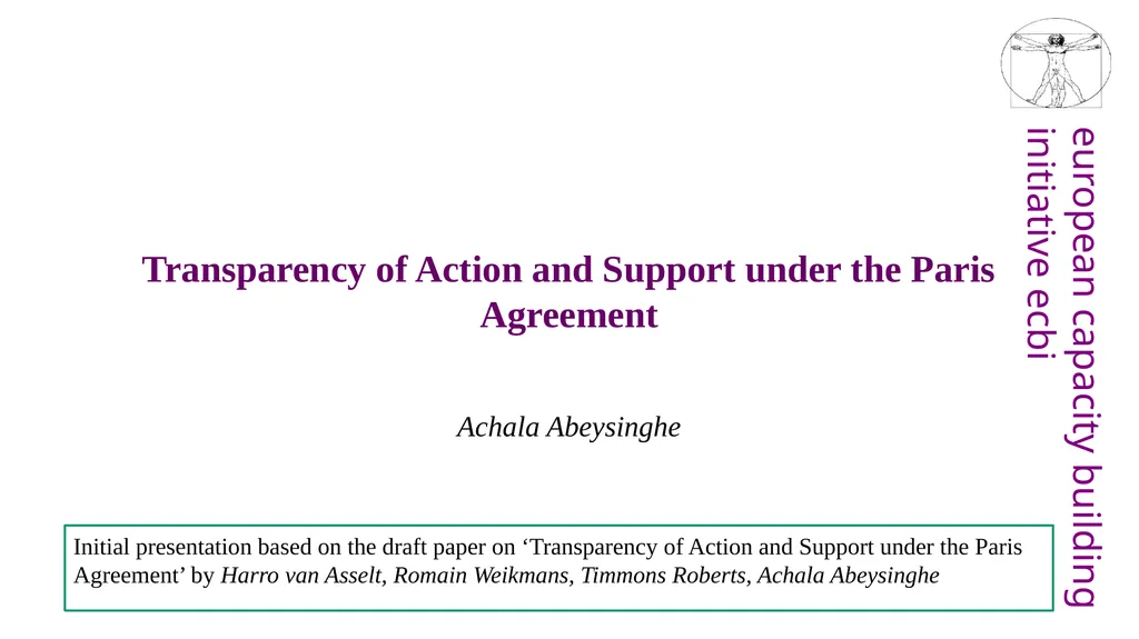 Transparency of Action and Support under the Paris