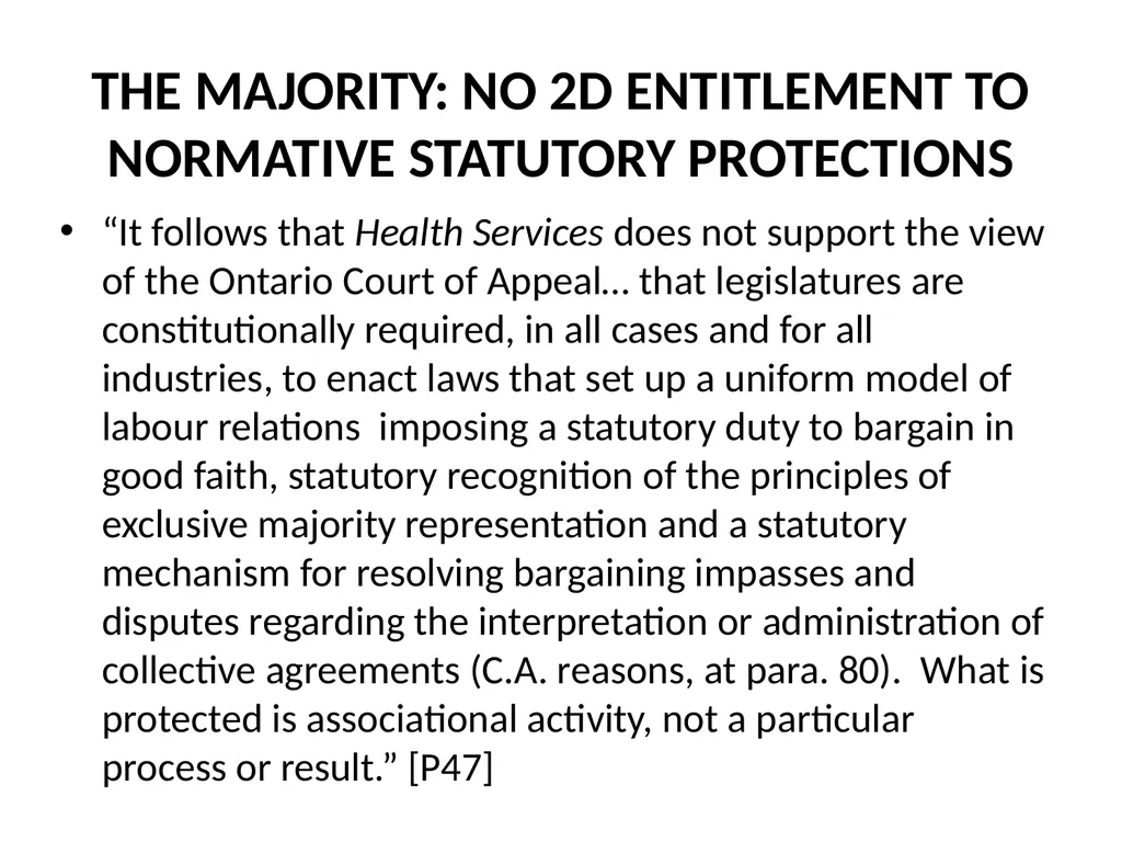 SUMMARY OF THE SCC DECISION AND REASONS IN FRASER - slide 15 of 57