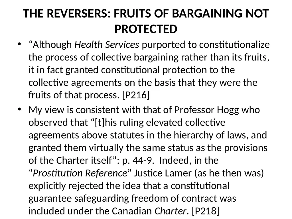 SUMMARY OF THE SCC DECISION AND REASONS IN FRASER - slide 46 of 57