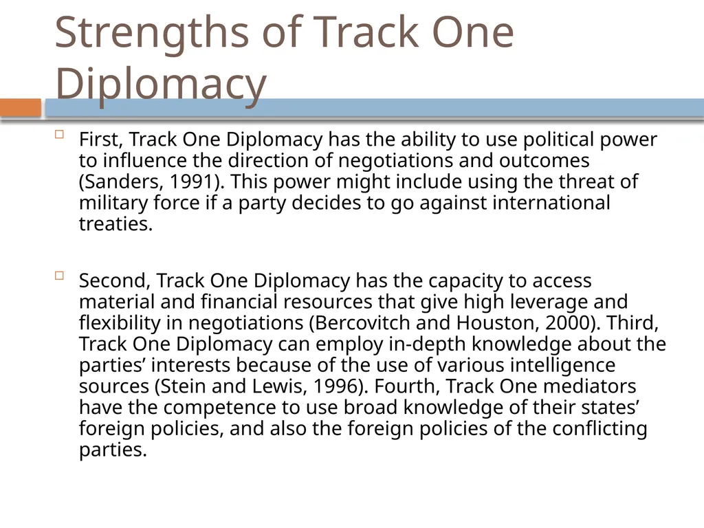 Ir312 Diplomacy Track I & Track II Diplomacy Dr. - slide 20 of 35