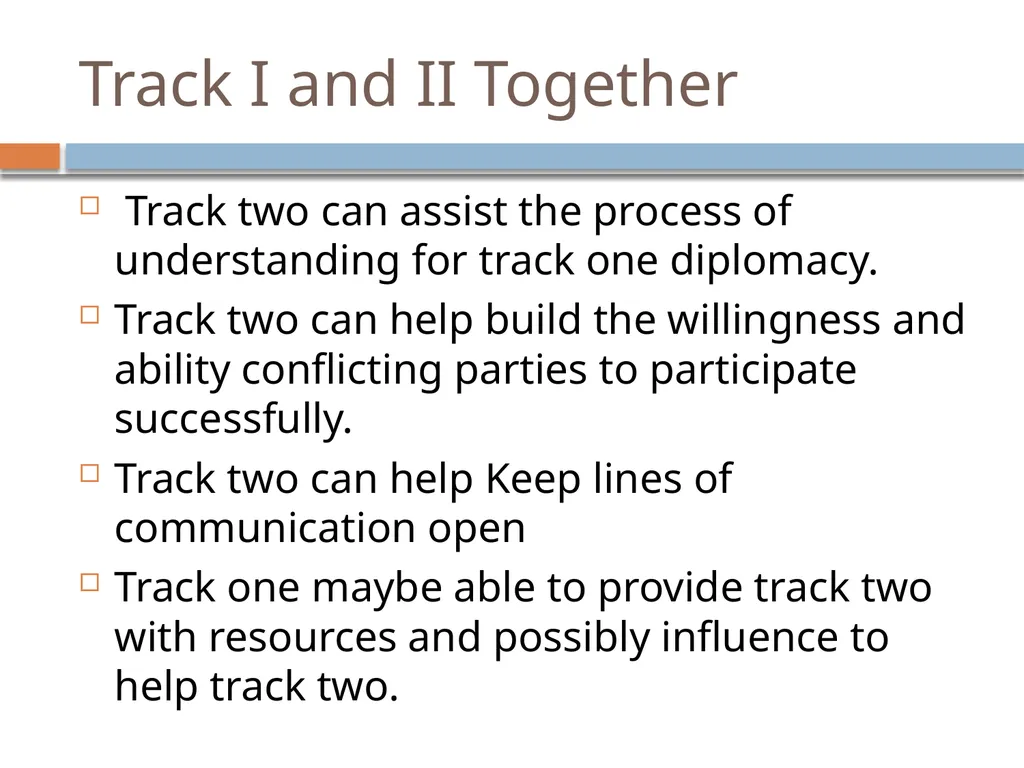 Ir312 Diplomacy Track I & Track II Diplomacy Dr. - slide 35 of 35