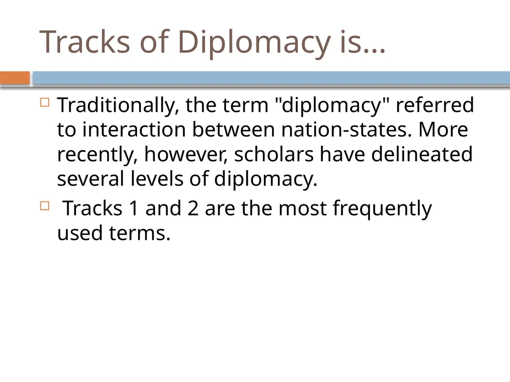 Ir312 Diplomacy Track I & Track II Diplomacy Dr. - slide 3 of 35