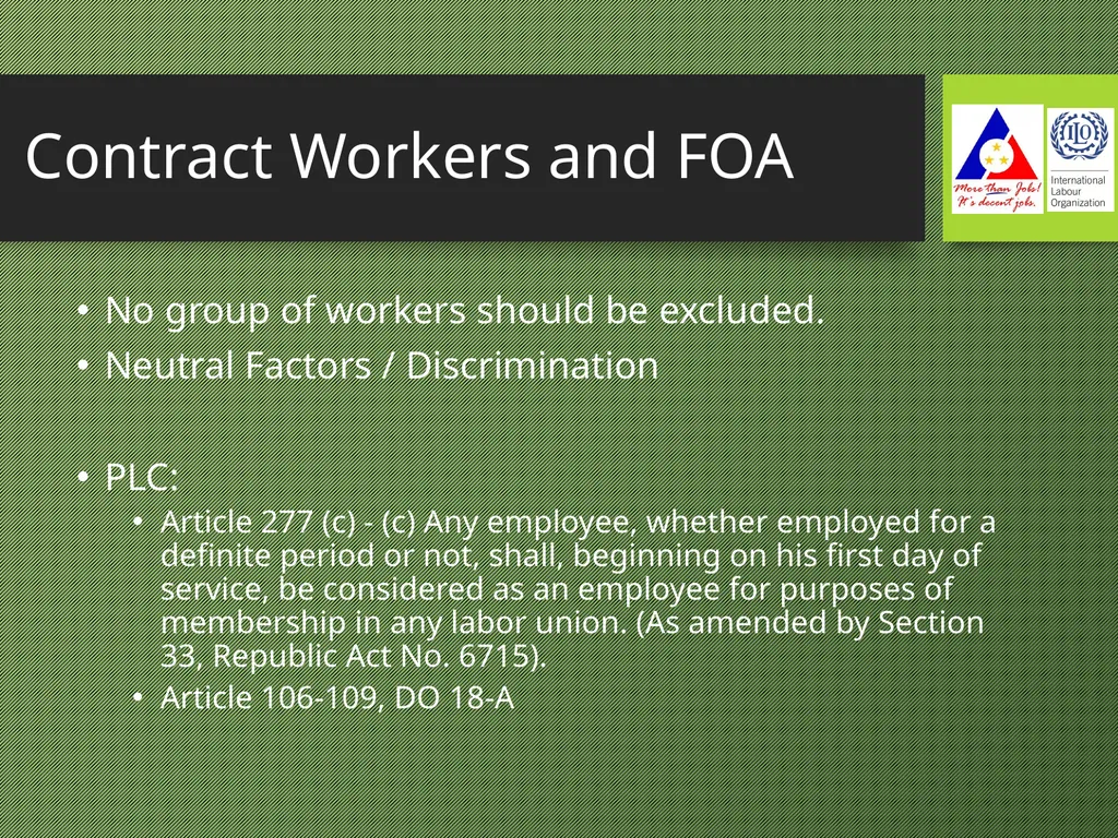 Freedom of Association Standards and Principles - slide 35 of 68