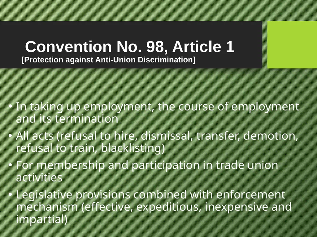Freedom of Association Standards and Principles - slide 40 of 68
