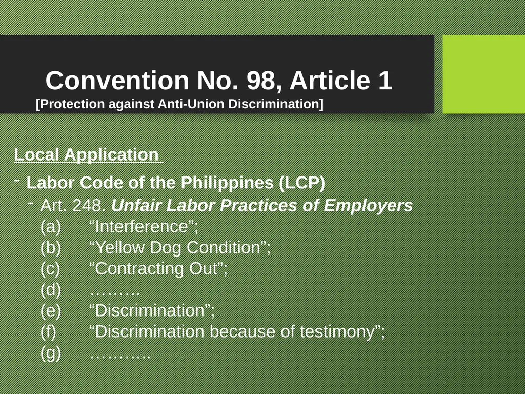 Freedom of Association Standards and Principles - slide 41 of 68