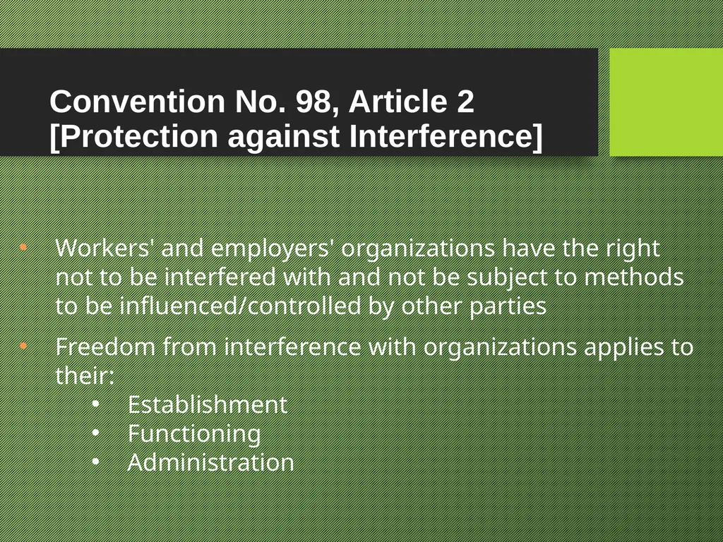 Freedom of Association Standards and Principles - slide 43 of 68
